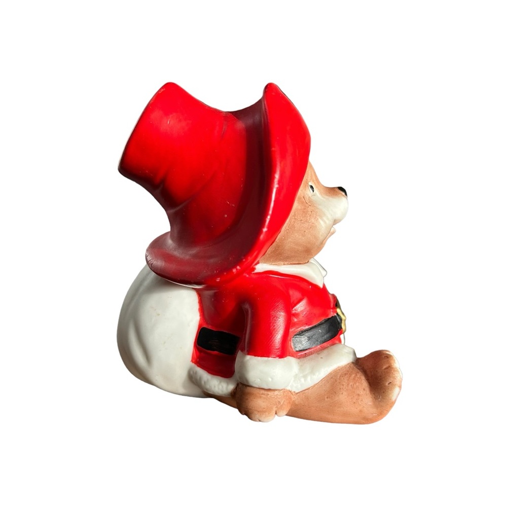 Vintage Homco Christmas Santa Teddy Bear Ceramic Figurine Retro Holiday Decor - Picture 3 of 10